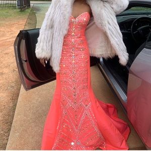 🌸🌺Coral Pink Prom Dress 🌺🌸🤩